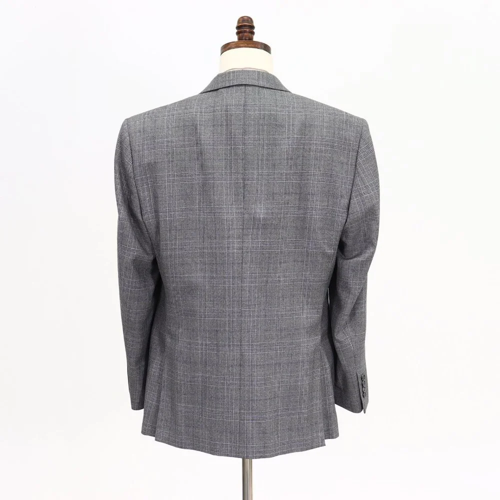 Jos. A. Bank 43R Gray Check 2-Button Sport Coat Blazer Jacket V940
